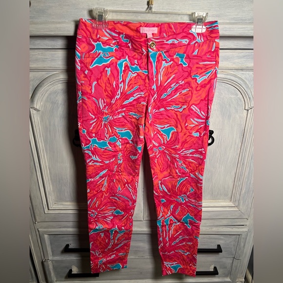 Lilly‎ Pulitzer Kelly Textured Ankle Stretch Dress Pants Flirty Sea Preppy - Picture 3 of 8